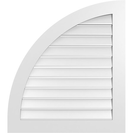 Ekena Millwork Quarter Round Top Left Surface Mount PVC Gable Vent w/ 3-1/2"W x 1"P Standard Frame, 32"W x 36"H GVPQL32X3601SF